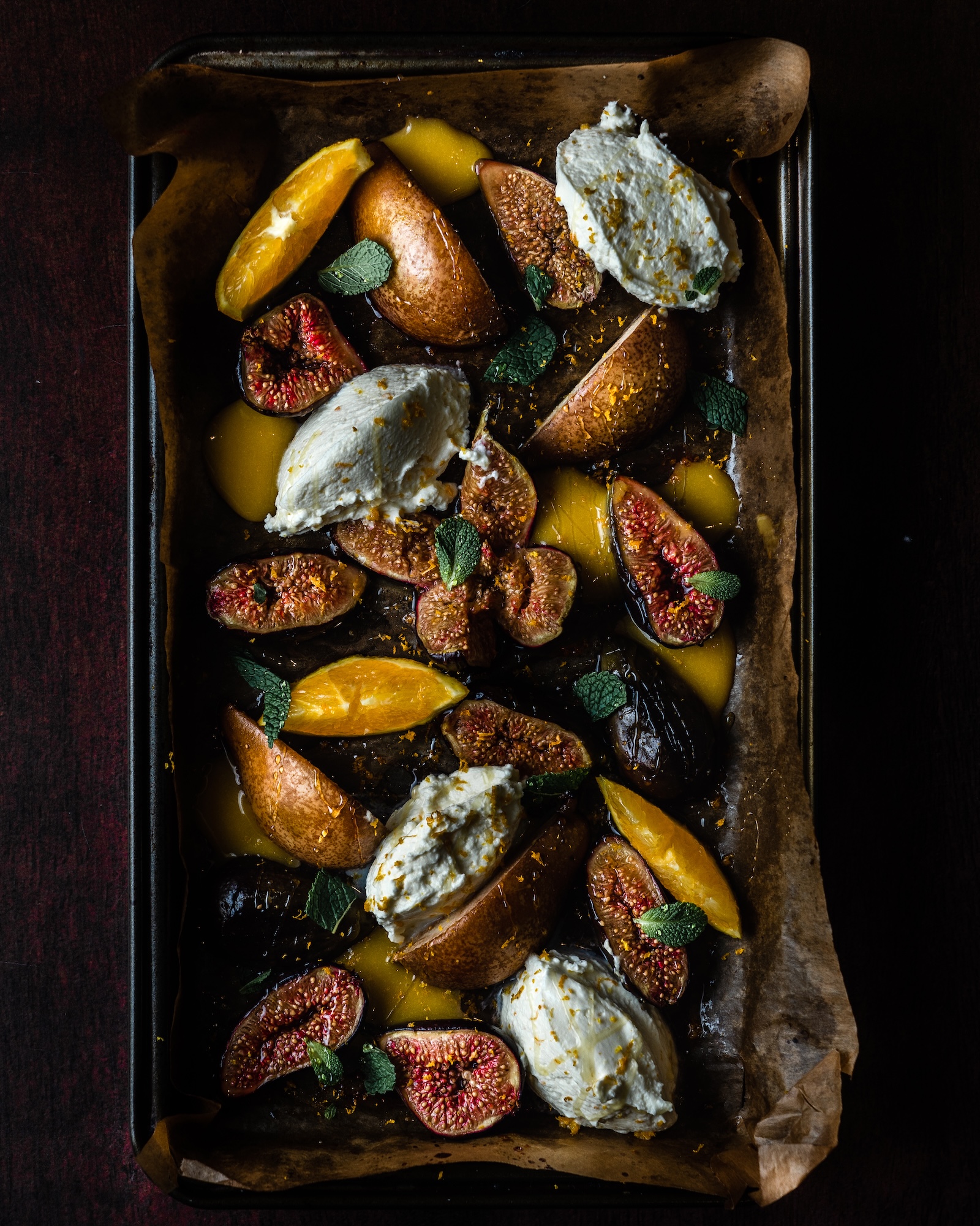 Roast pears and figs